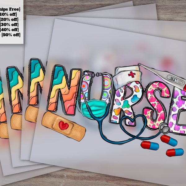 Nurse Life Design for Cricut, Nurse Files, Nursing Heat Transfer, DTF, Flower Ready to Press, Nurse Themed Artwork