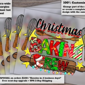 Christmas Baking Crew and Western Design - Ready-to-Press Heat Transfer for DTF - Merry Christmas Theme