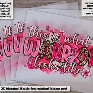 Cancer Awareness Warrior Design, Ready-to-Press Western Warrior Sublimation, Heat Transfer, and DTF Optimized for Etsy Shop Listings