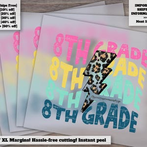 8th Grade Teacher Squad, Back to School Heat Transfer, Ready to Press DTF, First Day Crew Design