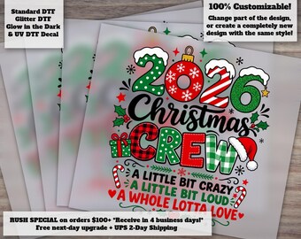 Christmas Crew DTF Transfer | Matching Family Christmas Shirts | Retro Group Holiday Iron On Transfer