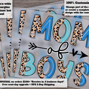 Boys' Mother Day Leopard Design, Ready-to-Press Mama Life Heat Transfer, Direct-to-Film Technology for Moms image 1