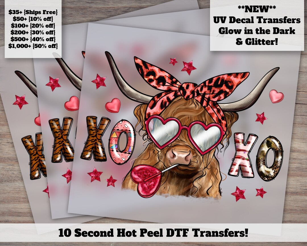 XOXO Transfer Sheet for Valentine's Day Full Color Etsy