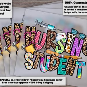Nursing Student Life Design, Western Nurse Theme, Ready-to-Press, Heat Transfer, DTF, Etsy Shop Listings