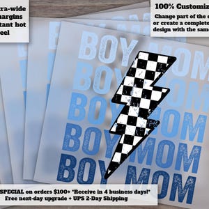 Neon Cheetah Ombre Boy Mom Design: Leopard Lightning Bolt, Ready to Press Heat Transfer, Waterslide DTF, Quick Ready-to-Use Design