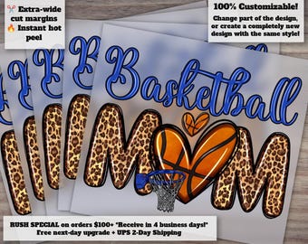 Mother's Day Basketball Mom Heat Transfer Design, Ready-to-Press Sports Game Day Craft - DTF, Heat Transfer