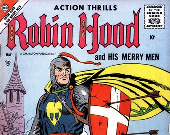 11 Vintage Robin Hood and His Merry Men Comics - Instant Download - rare Comics, Vintage Comics - Comic Book Readers Included