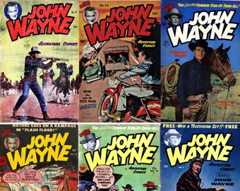 47 Comics, Vintage John Wayne Adventure, Monty Hall, Fighting Leathernecks Comics - Digital Download -  Includes Comic Book Readers!