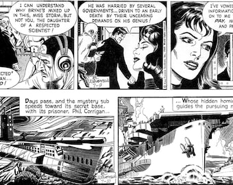 220 Secret Agent X-9 Comic Strip, zeer zeldzame strip, klassieke strip onmiddellijk downloaden