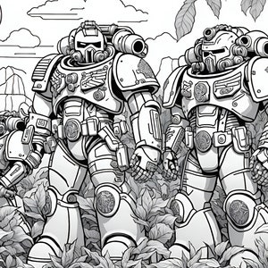 100 Digital Colouring Book: Space Marine Images, Colouring in Pages, All Ages Colouring, Colouring in, Immediate Download image 7