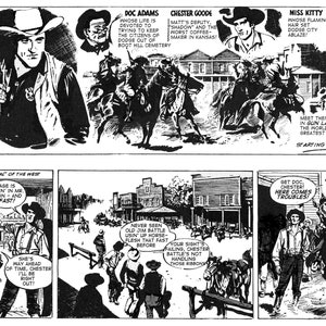 Gun Law Comic Strip Collectibles uit krantenstrips, vintage Comic, zeldzame Comic, Comic Strip, gebaseerd op Gunsmoke onmiddellijke download afbeelding 9