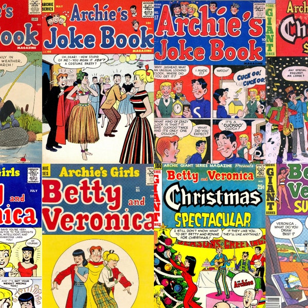 Más de 900 números Colección digital Vintage Archie Comics / Archie Giant, Betty y Verónica, Serie de libros de bromas / / Descarga instantánea