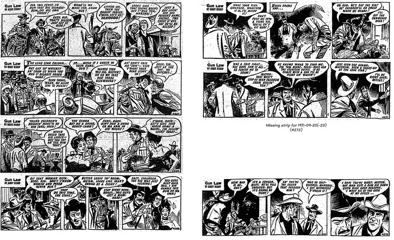 Gun Law Comic Strip Collectibles uit krantenstrips, vintage Comic, zeldzame Comic, Comic Strip, gebaseerd op Gunsmoke onmiddellijke download afbeelding 2