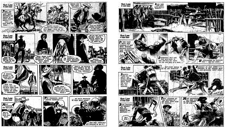 Gun Law Comic Strip Collectibles uit krantenstrips, vintage Comic, zeldzame Comic, Comic Strip, gebaseerd op Gunsmoke onmiddellijke download afbeelding 3