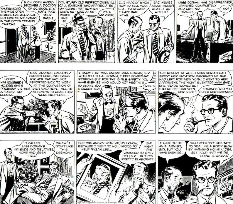 197 Rip Kirby Comic Strip, Very Rare Comic Strip, Classic Comic Strip Immediate Download image 6