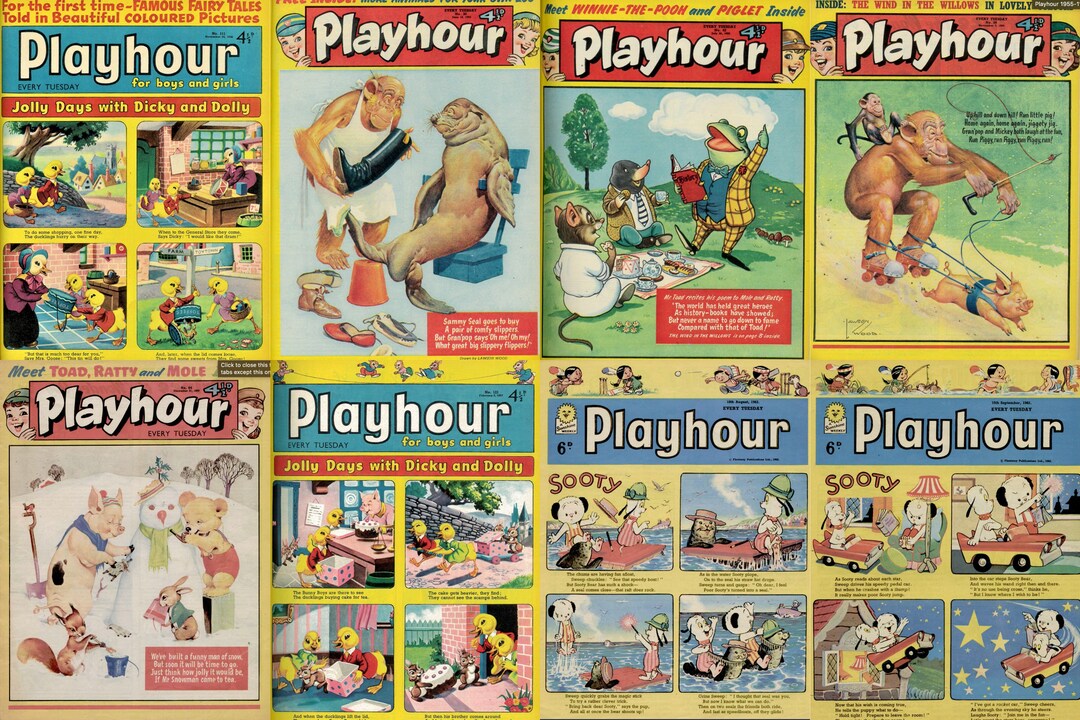massive-collection-of-1097-issues-of-playhour-comics-vintage-british