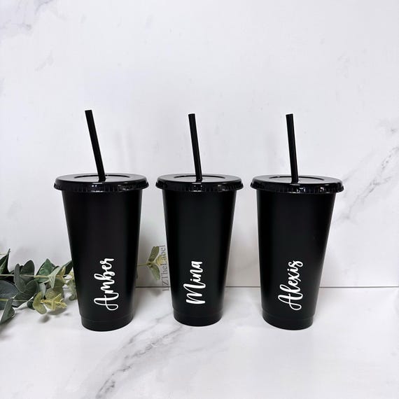 Personalised Black Matte Starbucks Style 24oz 710ml Cold Cup With Black  Straw & Lid / Tumbler / Reusable / Refillable / Drink Cup - Etsy