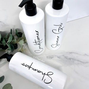 Personalised White 500ml Plastic Bottle With Choice of Pump / Reusable ...