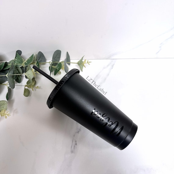 Personalised Black Matte Starbucks Style 24oz 710ml Cold Cup With Black  Straw & Lid / Tumbler / Reusable / Refillable / Drink Cup - Etsy