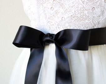 white christmas dresses Pellini After 5 Chiffon Black Tie Dress with Metallic Sash main image 0