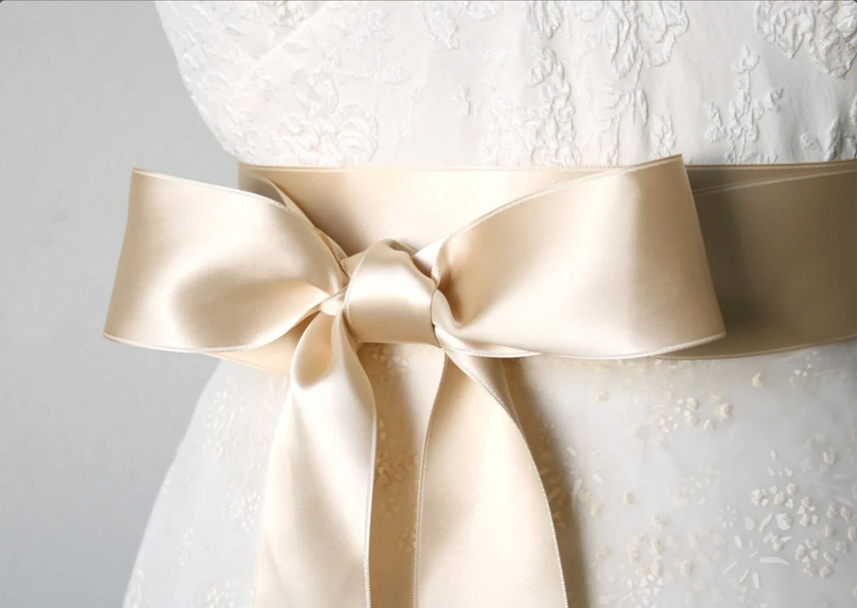 GOLD Satin Wedding Fancy Dress Party Ribbon Sash Tie Belt Band Bridesmaid  Bow