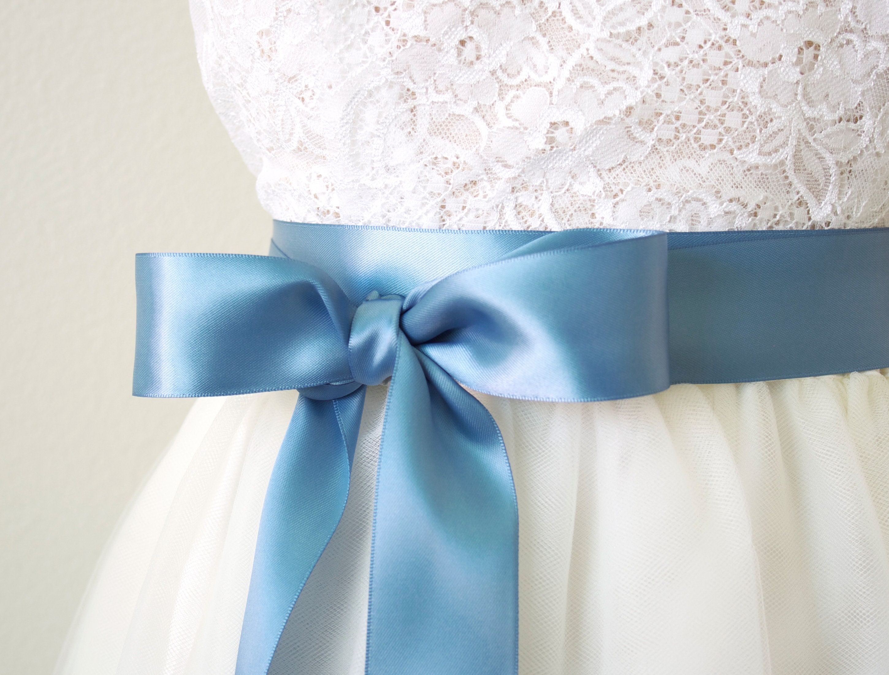 DINDOSAL Dusty Blue Ribbon 1 Inch Satin Ribbon 5 Rolls Assortment French  Blue Ribbon for Wedding Silk Antique Blue Ribbon for Baby Shower Ribbon for