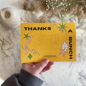 Download digitale di cartoline di ringraziamento dalla forma geografica moderna e alla moda / Grazie mille / Canva modificabili / Biglietti da visita personalizzati