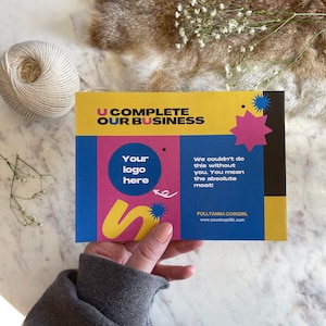 Postmodern vet levendig Bedankt postkaarten digitale download | enkelzijdig | Bewerkbare Canva | Aangepaste kleine visitekaartjes