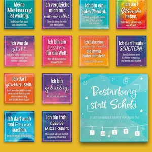 Bestärkung statt Schoki - 31 Motivationskarten I Mutmachkarten I Affirmationskarten für jeden Tag - für Kinder & Erwachsene