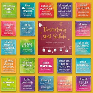 Adventskalender I Bestärkung statt Schoki - 31 Motivationskarten I Mutmachkarten I Affirmationskarten - für Kinder & Erwachsene