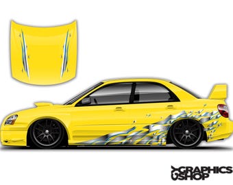 Yuudoku- Livery Left and Right Sides Custom Racing decals drift racing Decal Car Sticker Banner JDM Vinyl Graphics Stance Kanji KDM