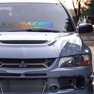 Evo Racing naklejka na przednią szybę naklejki samochodowe Banner JDM grafika winylowa pasuje/dla Mitsubishi Evolution MR