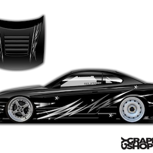 HAKANAI V2 Livery Left and Right Sides Custom Racing decals drift racing Decal Car Sticker Banner JDM Vinyl Graphics Stance Kanji KDM