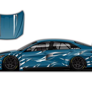 ENJOU- Livery Left and Right Sides Custom Racing decals drift racing Decal Car Sticker Banner JDM Vinyl Graphics Stance Kanji KDM