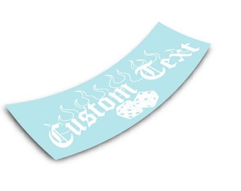 Custom Text Flame Dize Windshield Rear Window Decal Car Sticker Banner JDM Vinyl Graphics Stance Kanji KDM
