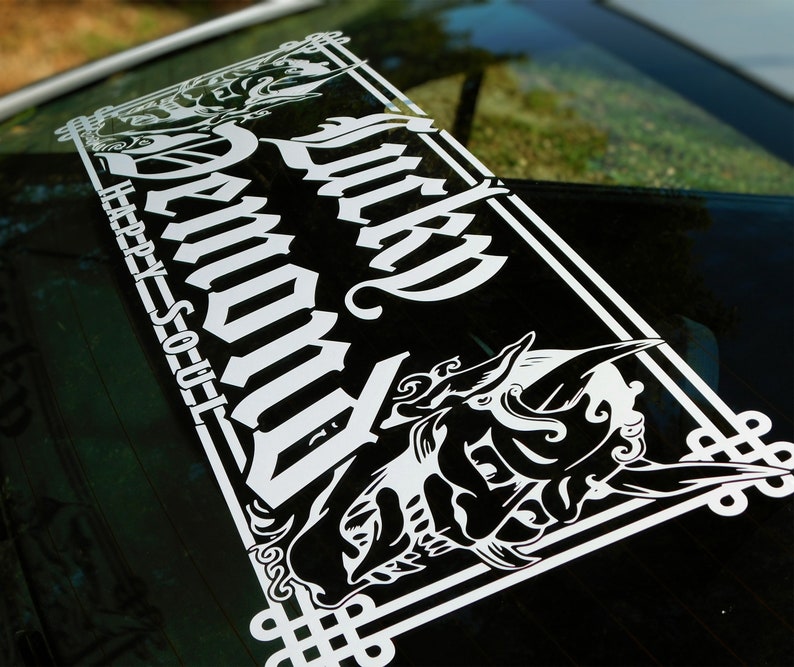 Lucky Demond V1 Windshield Rear Window Decal Car Sticker Banner JDM ...
