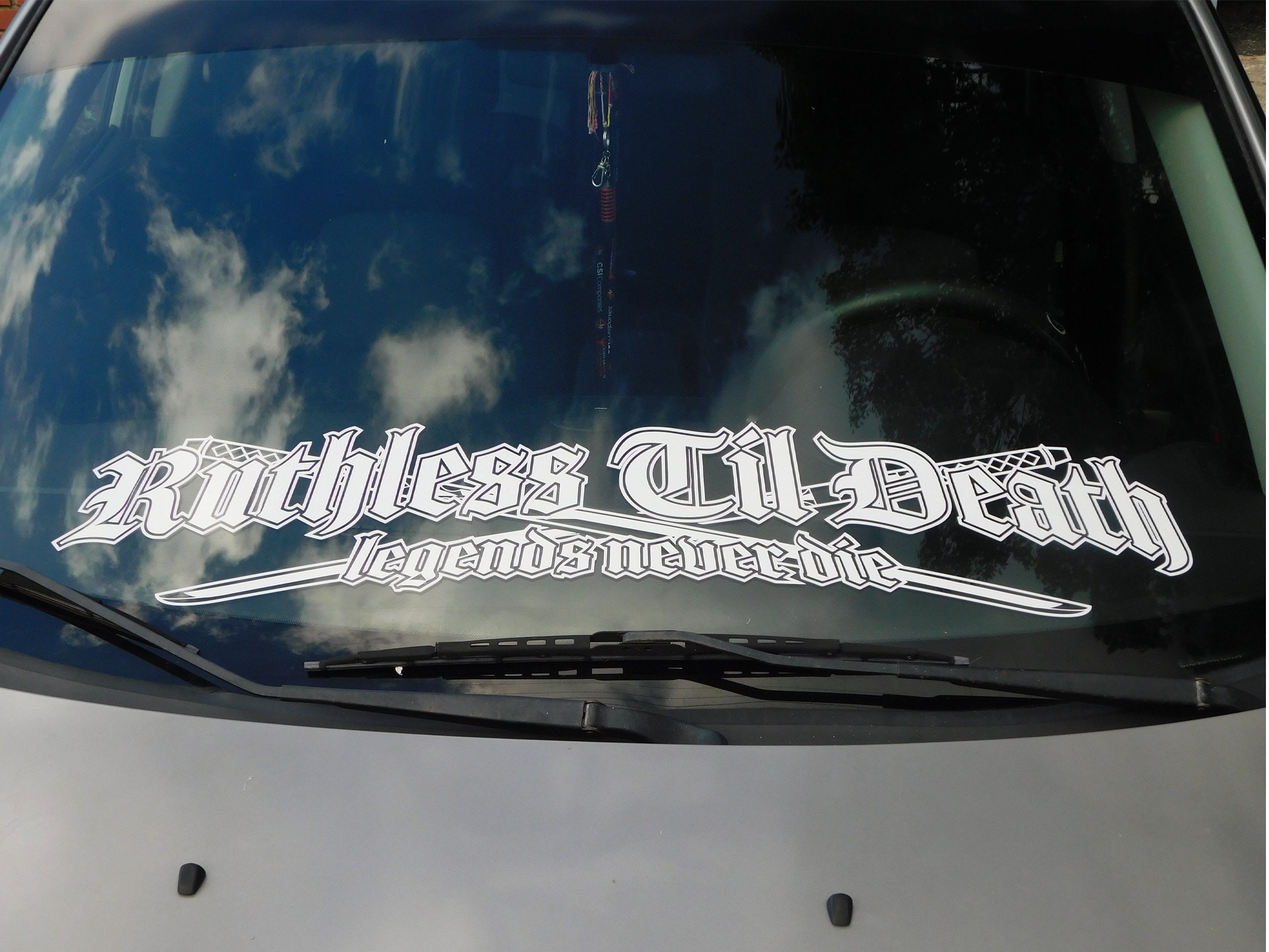 Ruthless Til Death Legends Never Die Windshield Rear Window Decal