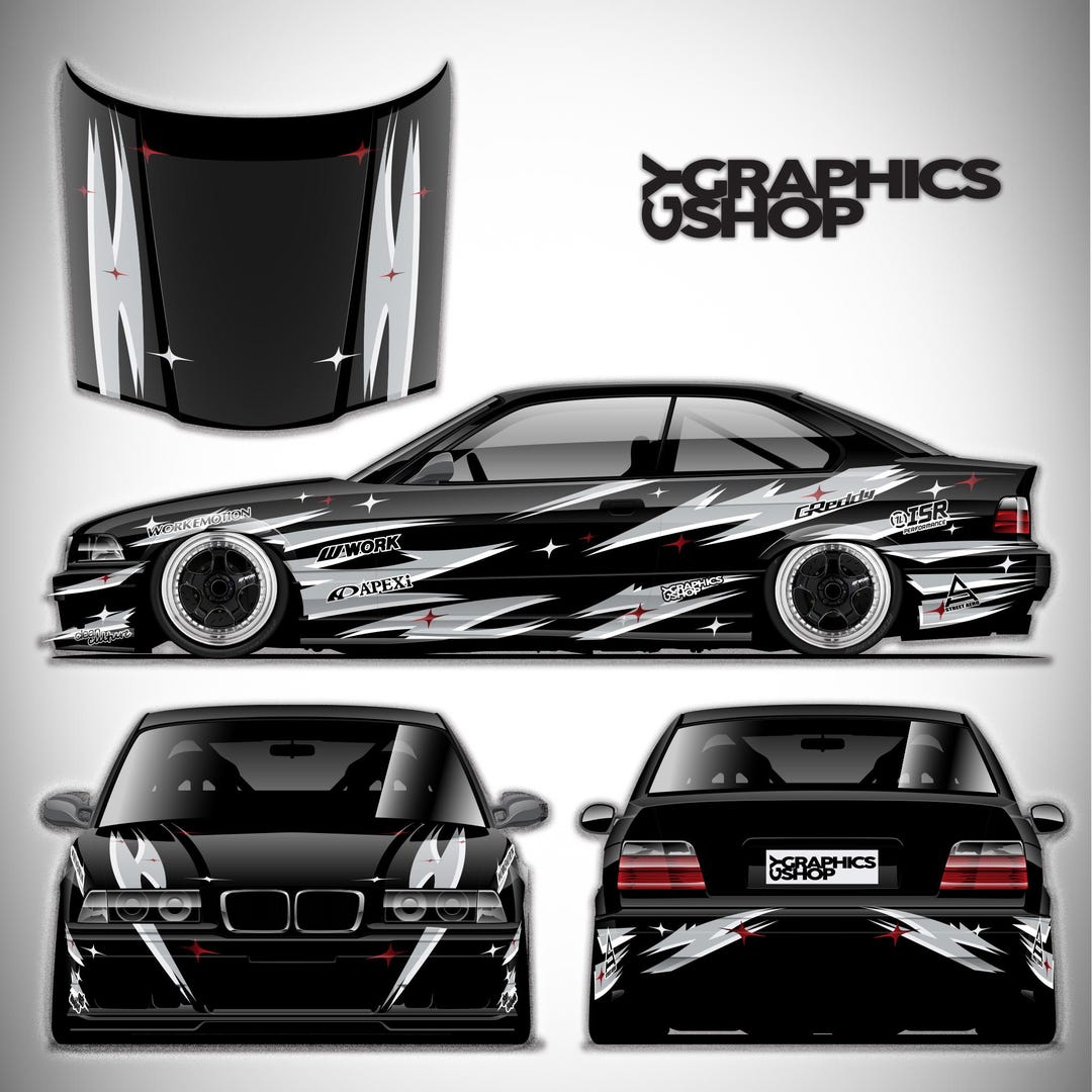 Senshi Livery+ フード左右カスタムレーシングデカールドリフト