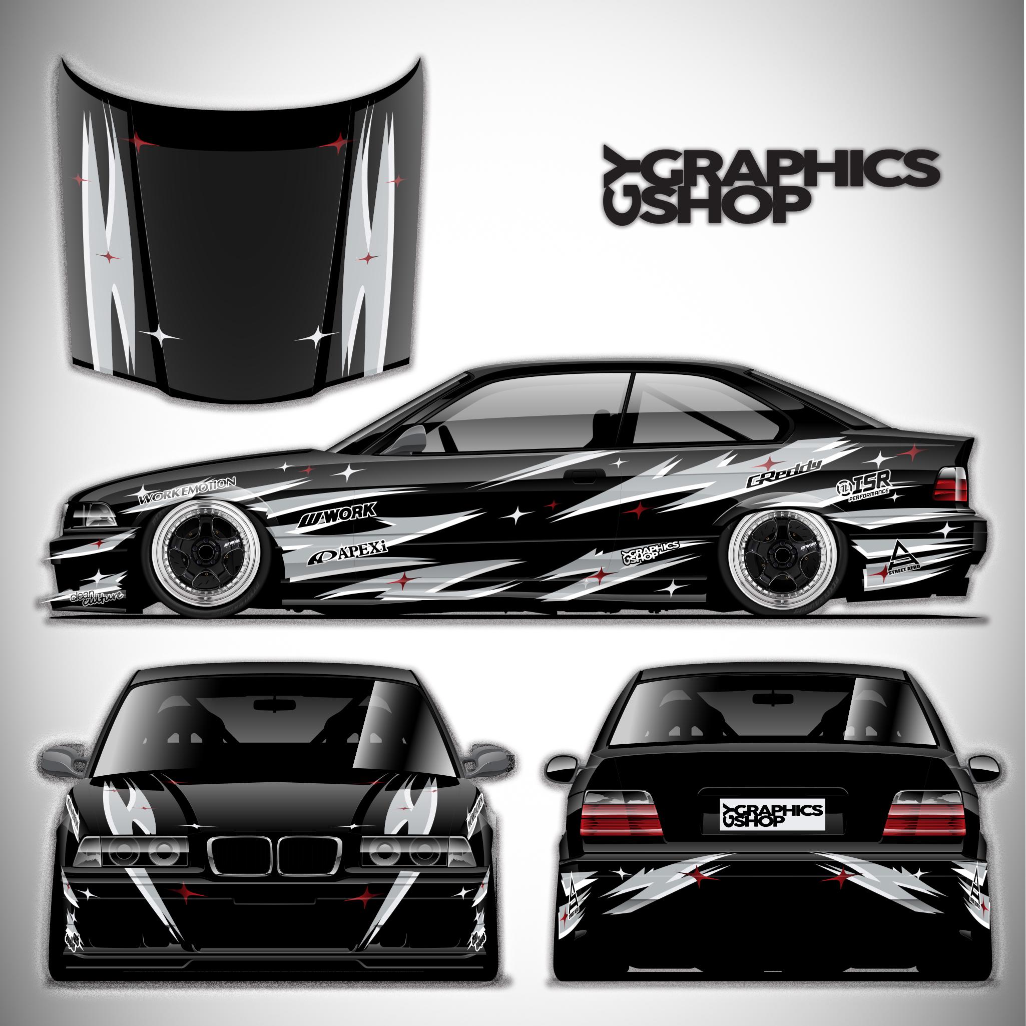 Senshi Livery+ フード左右カスタムレーシングデカールドリフト