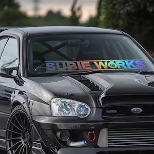 Subie Works Windshield Decal Car Sticker Banner JDM Vinyl Graphics Stance Fit/For Wrx Sti Brz
