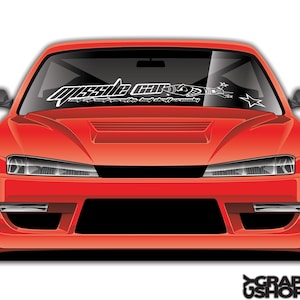 May include: A red sports car illustration with a black front bumper and a windshield banner reading "Missile Cars". The car has a low profile and a sleek design, with a star graphic on the windshield. The image is a graphic illustration.