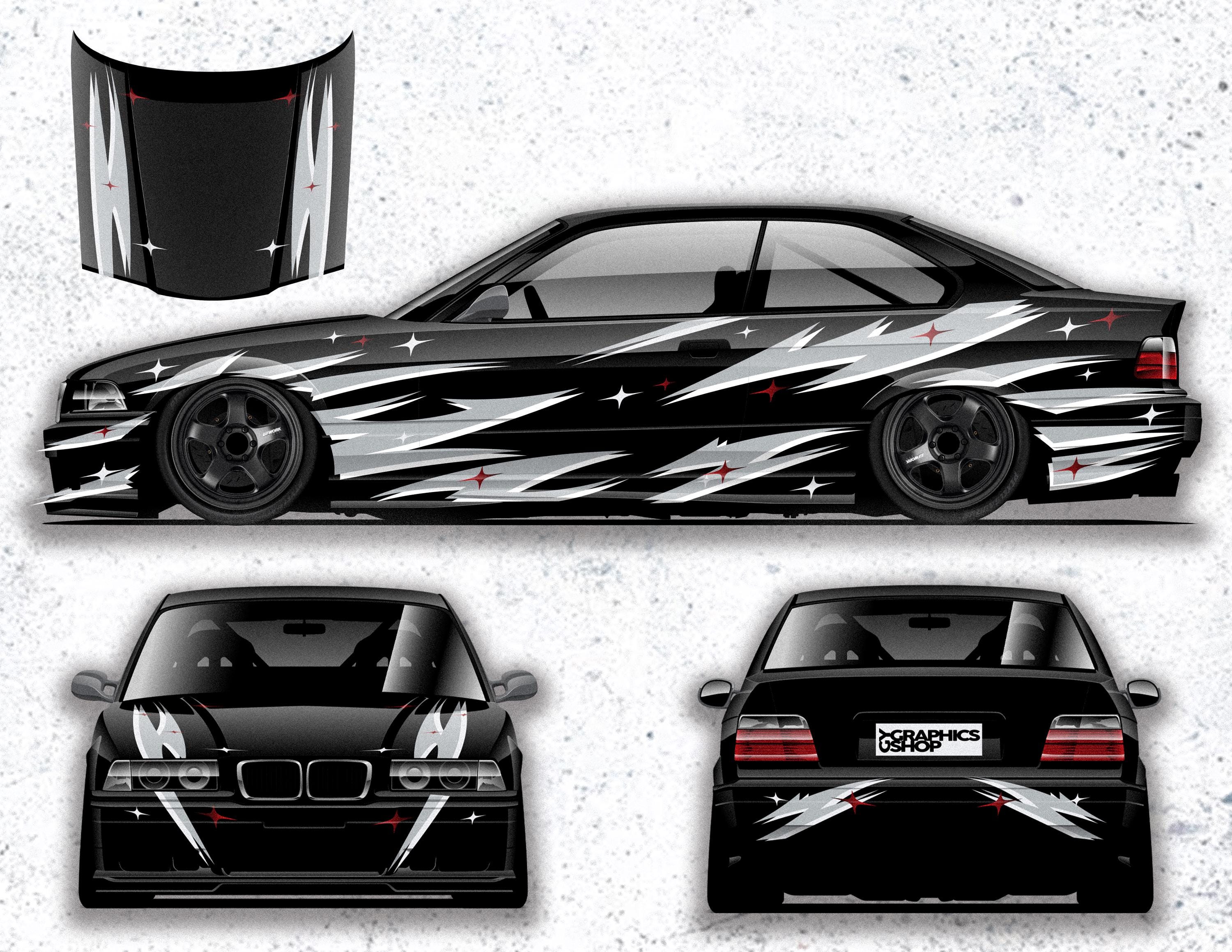 Senshi Livery+ フード左右カスタムレーシングデカールドリフト