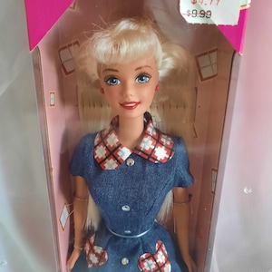 Barbie Style, Barbie  Denim Dress, Vintage Barbie, Mattel Barbie 18219, Blonde Barbie, New in Box, 1997 Barbie