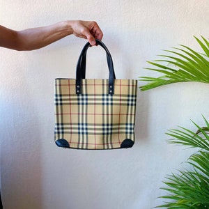 Vintage Burberry classic beige nova check fabric handbag with black le –  eNdApPi ***where you can find your favorite designer  vintages..authentic, affordable, and lovable.