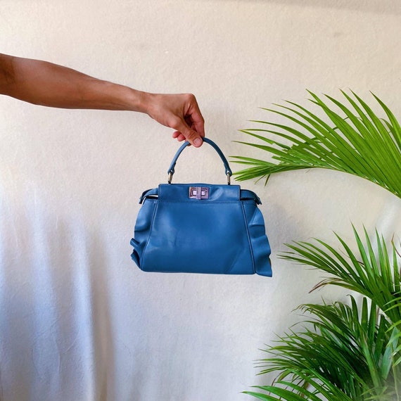 Authentic Vintage Fendi Mini Peekaboo Blue Pink Bag 