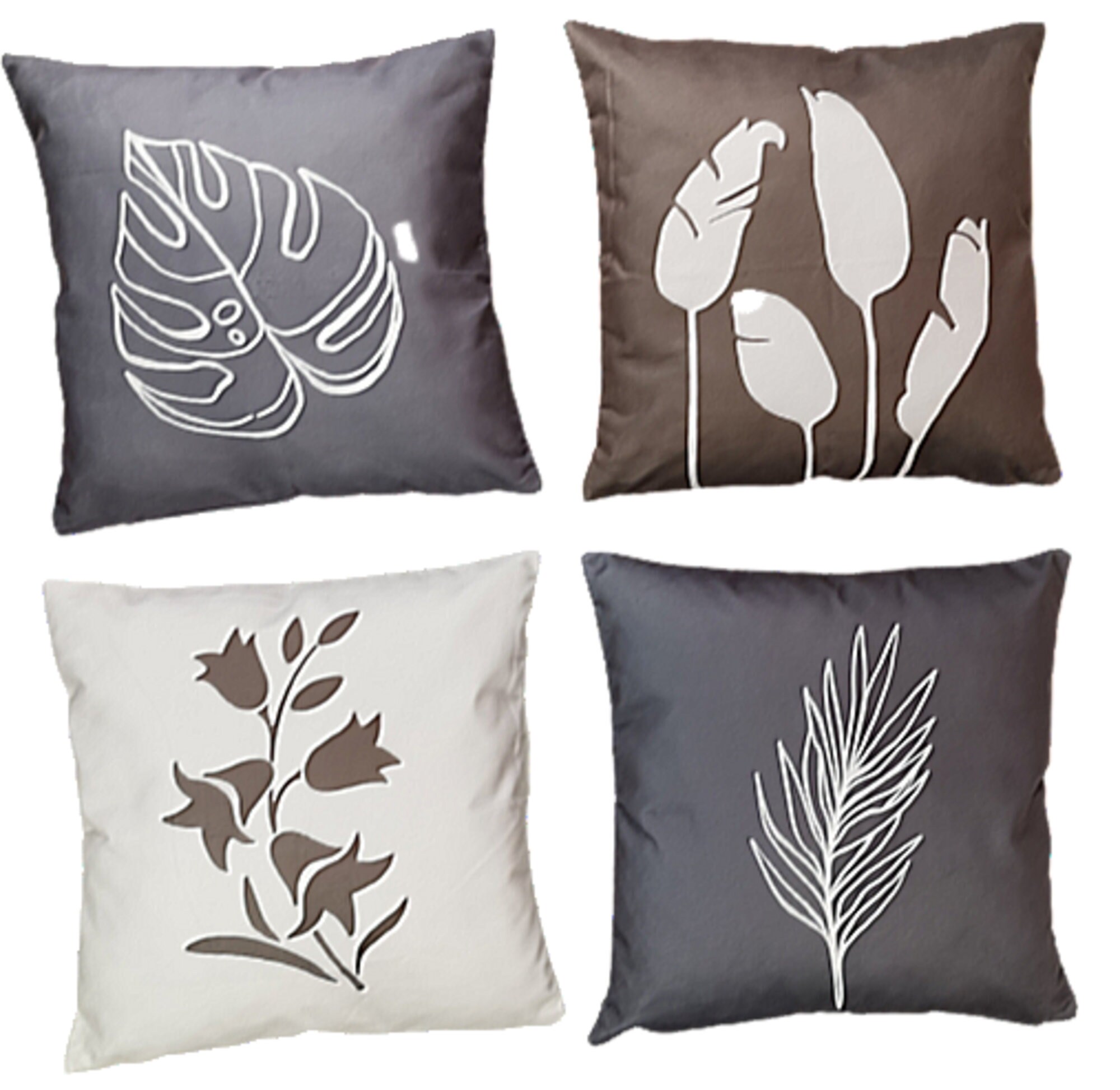 Housse de Coussin en Velours 45 X cm, Taie d'oreiller Feuille, Oreiller Déco Canapé, Housses d'oreil