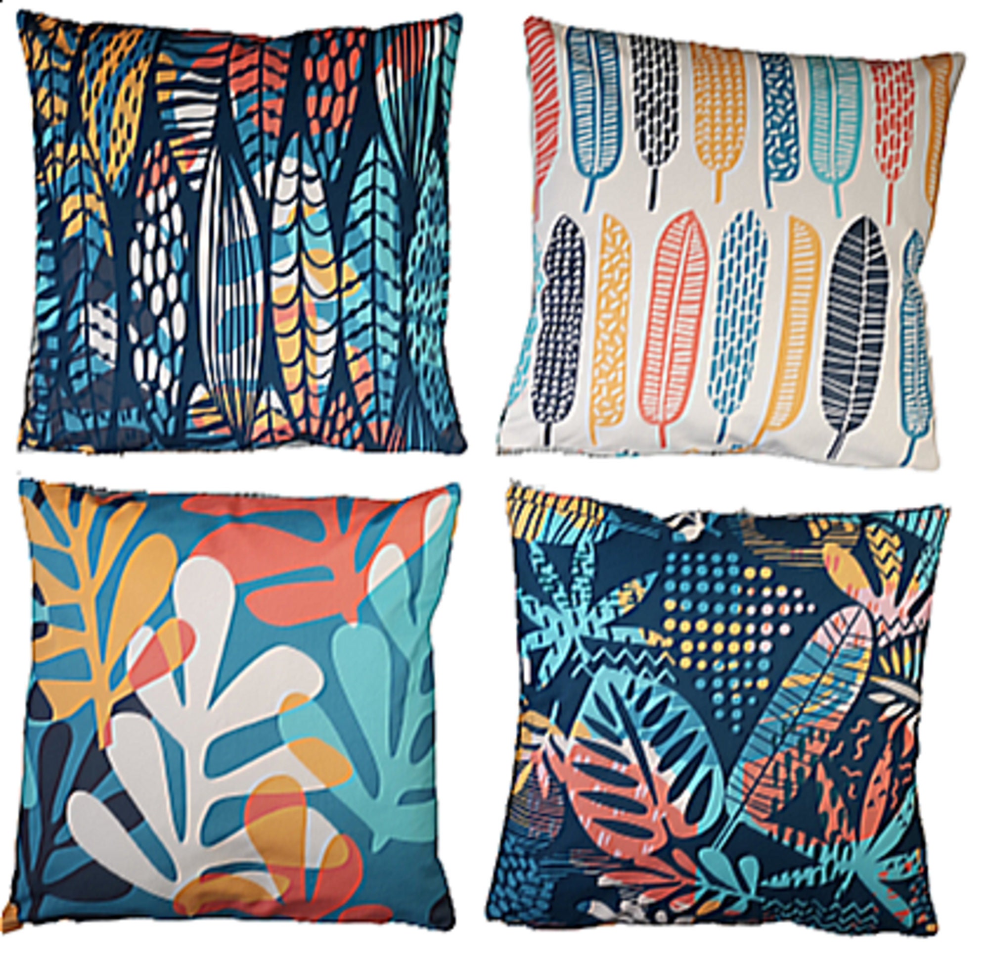 Housses de Coussins Abstrait 45x45cm, Taie d'oreiller Carré, Housses Couleurs Intenses Décor Canapé,