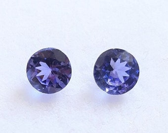 Natural Tanzanite Round facted cut loose gemstone, matching Pair in 4mm, 5mm & 6mm in AAA+ quality good blue color, loose tanzanites stones,
