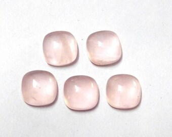 Natural Rose Quartz, Cushion Shape Cabochon, AAA Quality Rose Quartz Loose Gemstone, Rose Quartz Gemstone 3MM-15MM Rose Quartz Cushion Gems