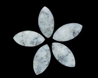 Natural Marquise shaped Dendrite Opal flat back calibrated gemstone Rose Cut sizes available 5x10, 6x12, 7x14, 8x16MM Dendrite Opal Gemstone